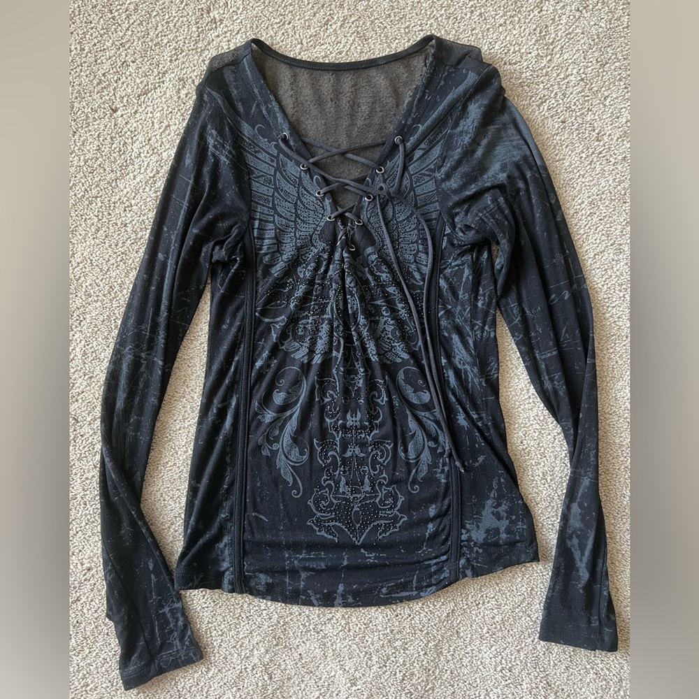Rock & Roll Cowgirl Womens Long Sleeve Blouse